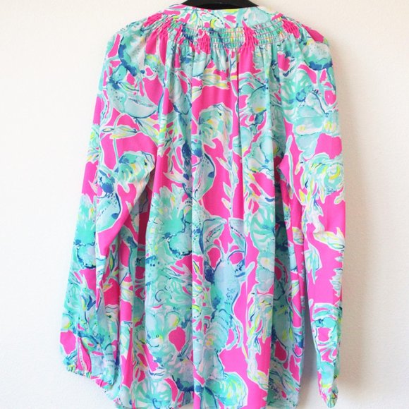 New with minor defect. Lilly Pulitzer Elsa Top, Lobster In Love, Size S - Picture 2 of 6
